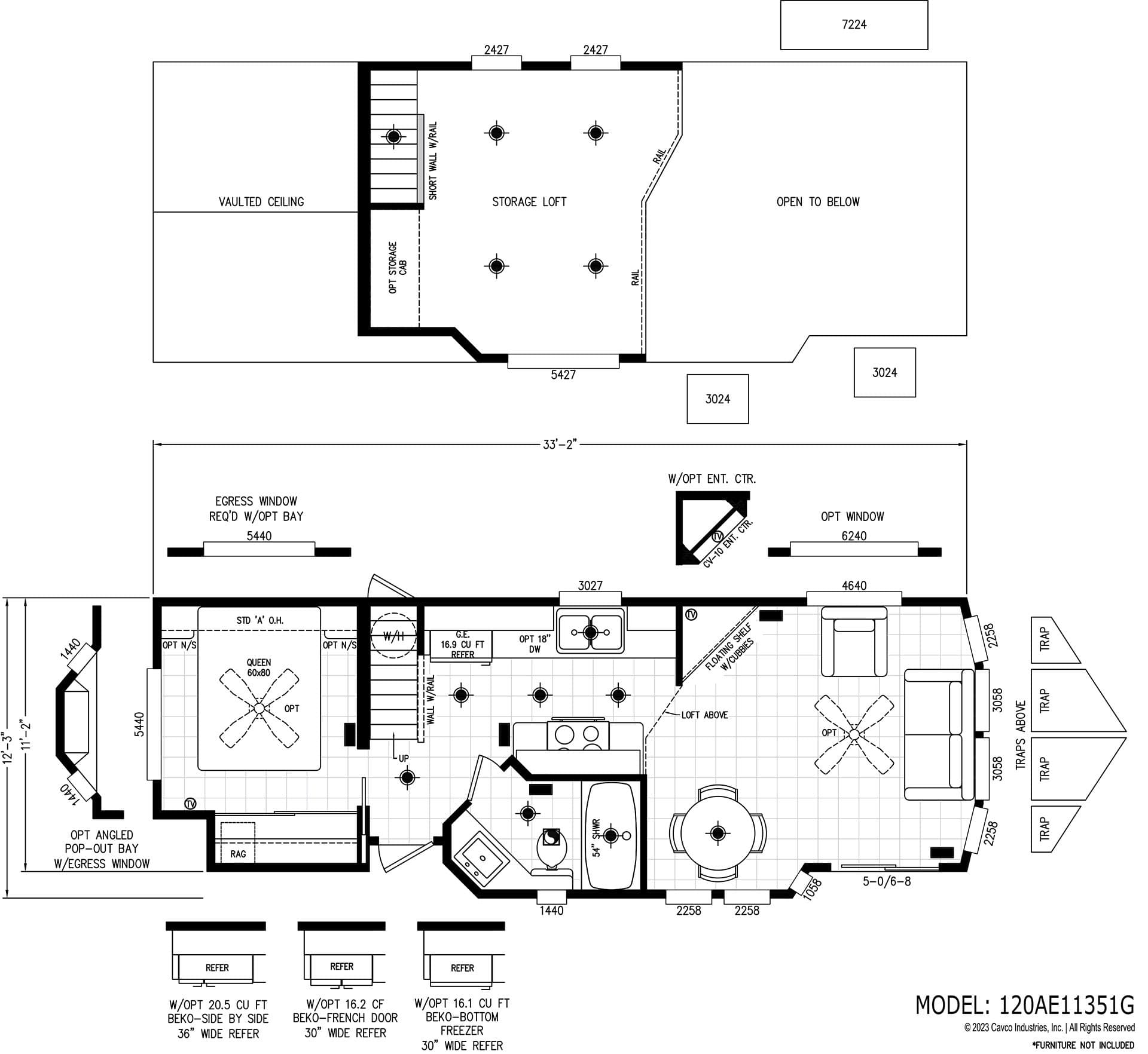Alpine lofts al11351g floor plan home features
